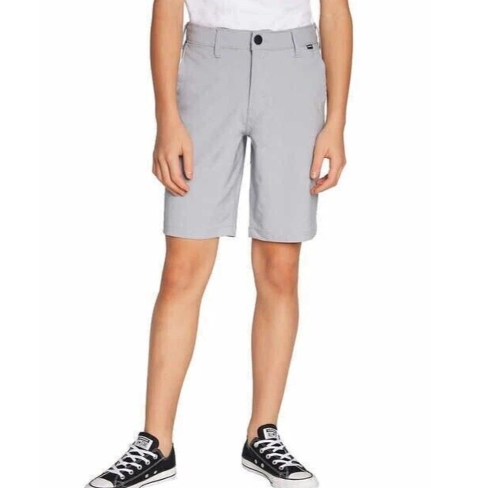 Hurley Boys Hybrid‎ Straight Shorts Gray Chino Casual Athletic Size Medium 10/12